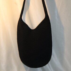 Fly 120 Black Hand-Crocheted Bucket Crossbody-Vintage The SAK 1990's